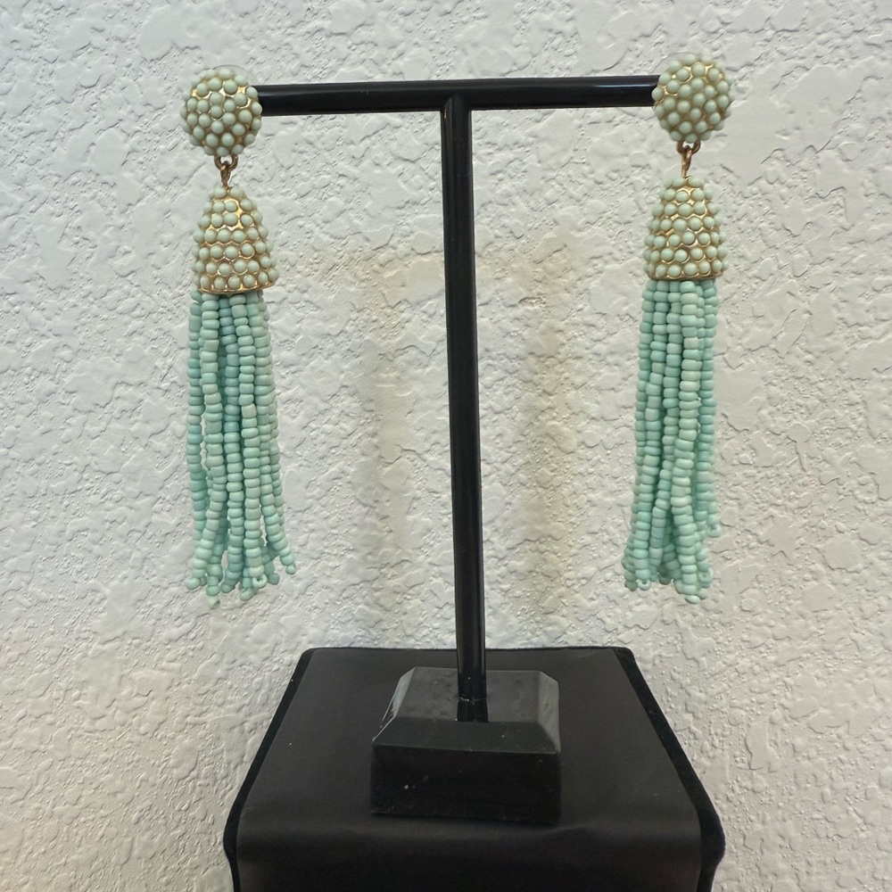 Elegant Beaded Tassel Earrings